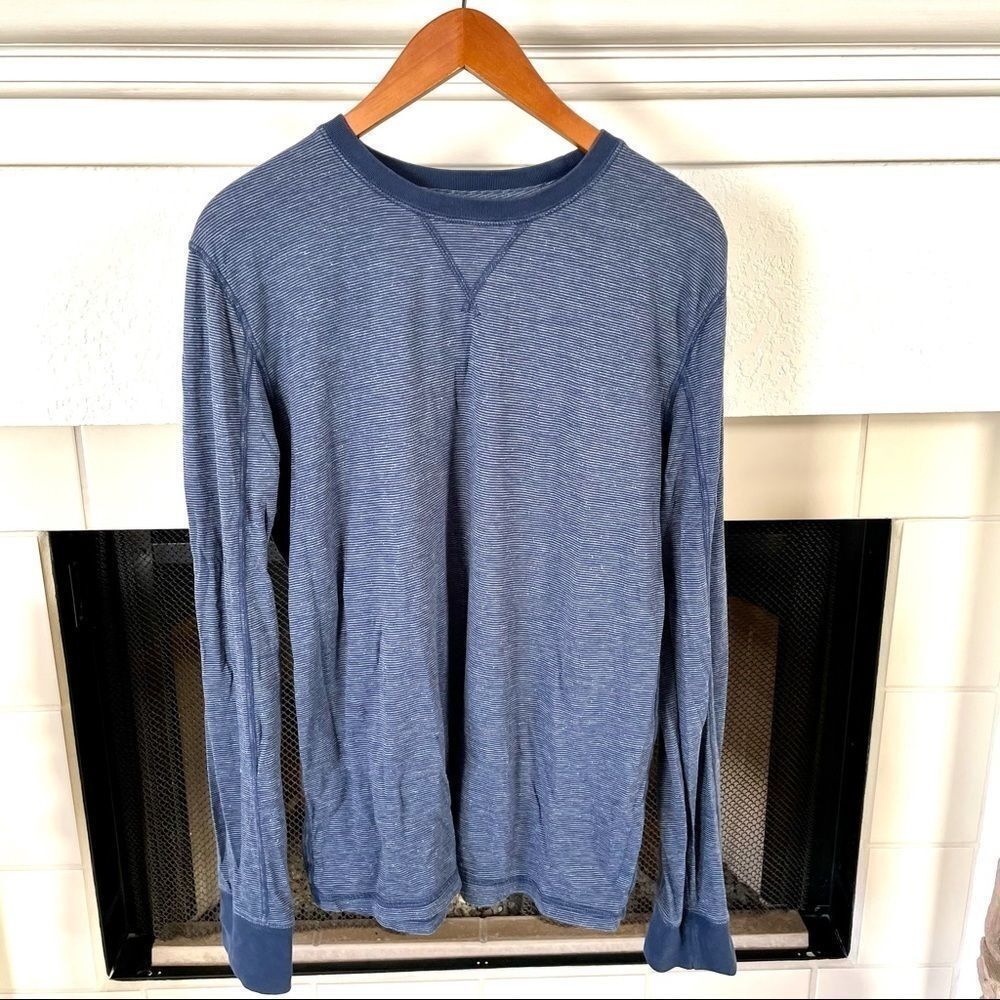 7 for Mankind Men’s blue stripe long sleeved shirt